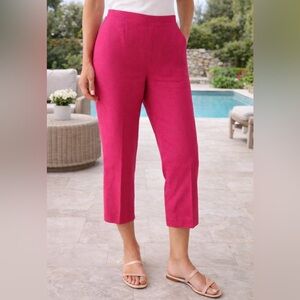 Talbots Fuchsia Cropped Straight-Leg Pants